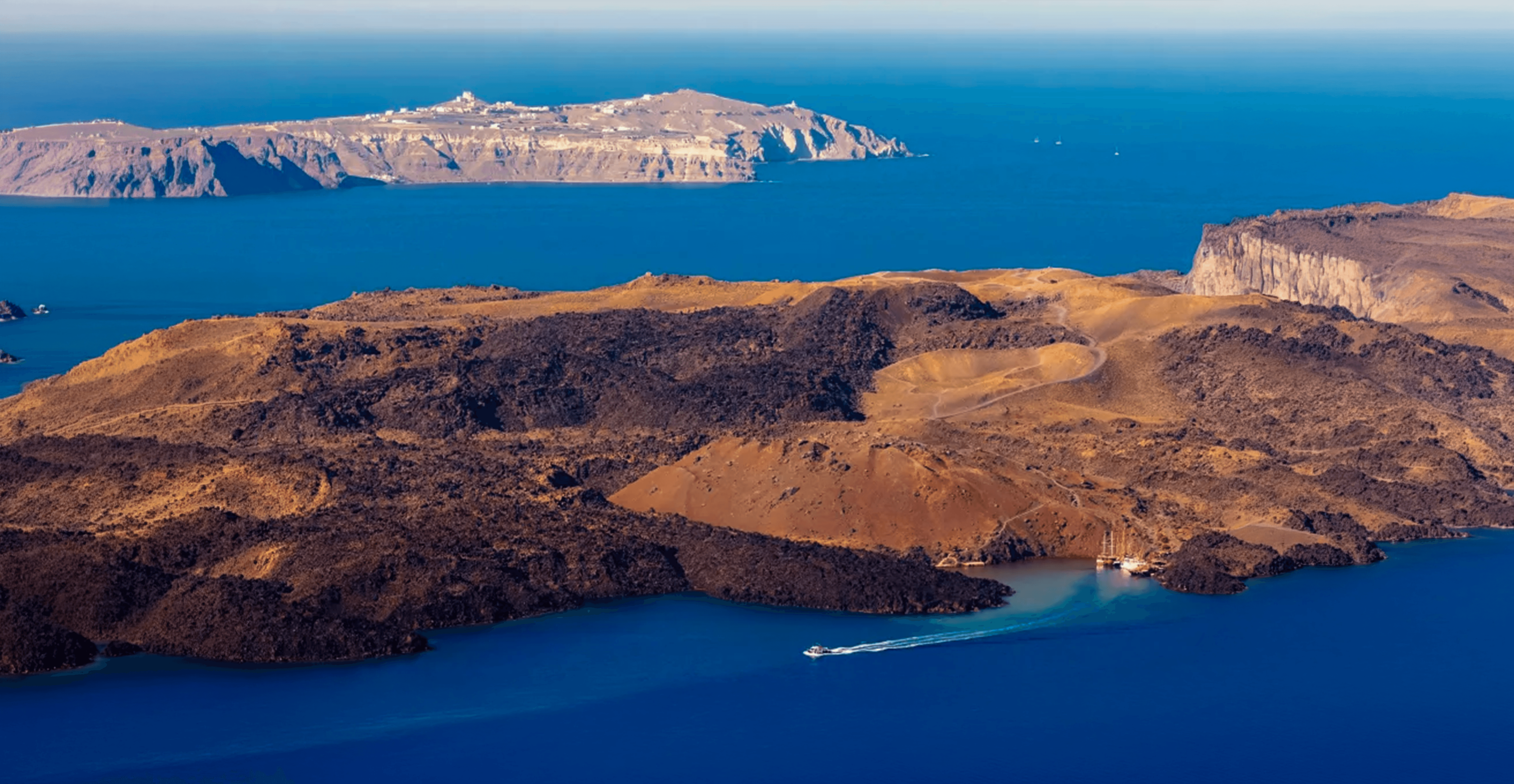 Nea Kameni volcanic crater, Greece