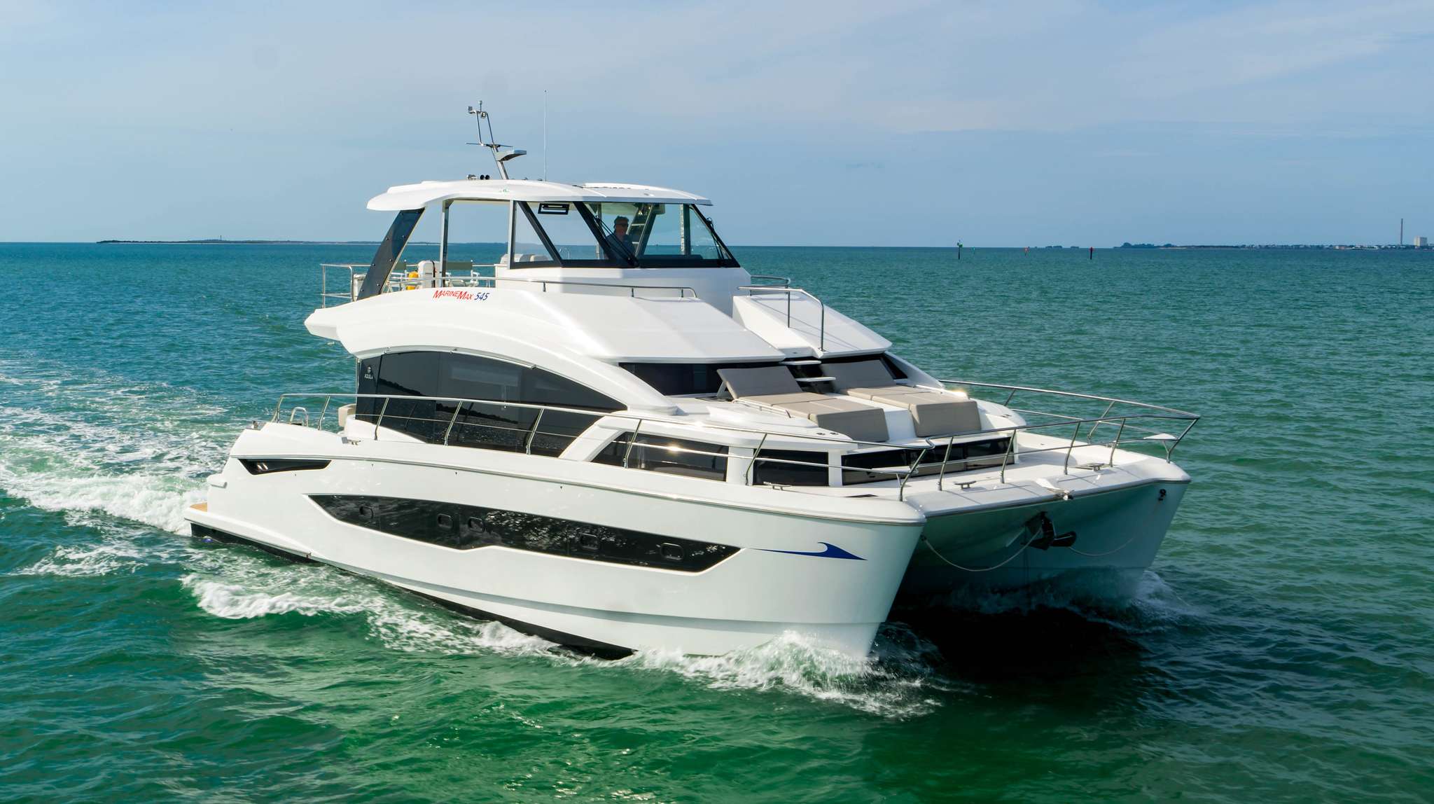 Painted Pelican Power Catamaran