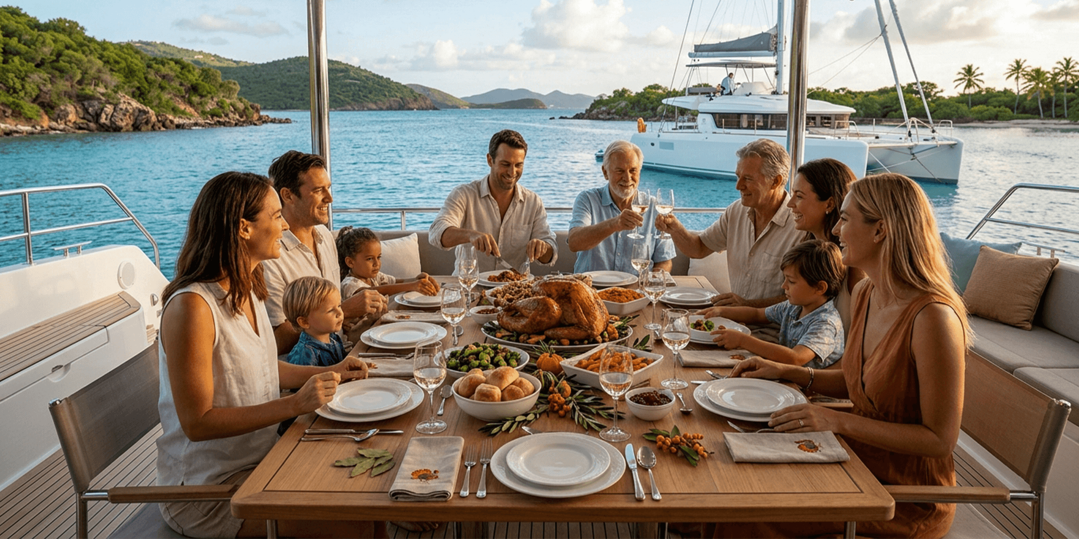 Thanksgiving dinner aboard a yacht.png